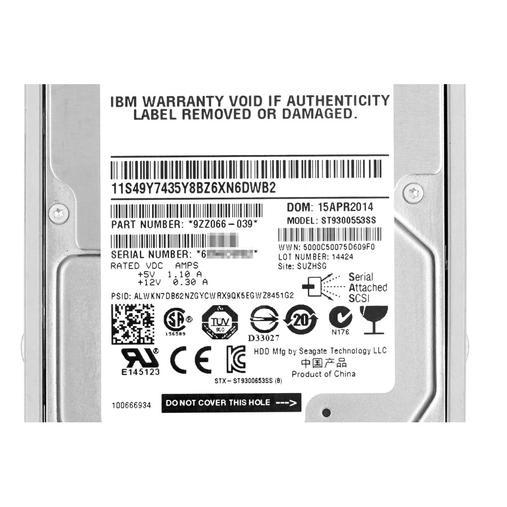 ST9300553SS SEAGATE HDD 300GB 15K SAS 6G 2.5" HOTSWAP FOR DELL SERVERS